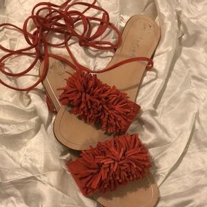 Coral Lace Up Sandals